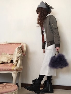 「LA BELLE ETUDE（ラベルエチュード）のアイテム（帽子）」を使った、cheryさん（レディース・156cm）の冬コーディネート