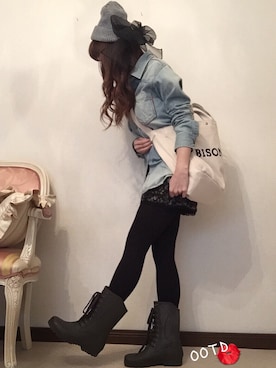 「LA BELLE ETUDE（ラベルエチュード）のアイテム（帽子）」を使った、cheryさん（レディース・156cm）の春コーディネート