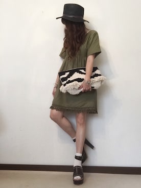 「RCWB（アールシーダブリュービー）のアイテム（ワンピース/ドレス）」を使った、cheryさん（レディース・156cm）の夏コーディネート