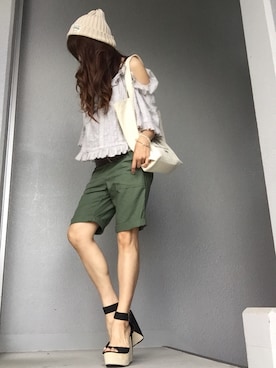 「#203（ニイマルサン）のアイテム（バッグ）」を使った、cheryさん（レディース・156cm）の夏コーディネート