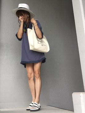「#203（ニイマルサン）のアイテム（バッグ）」を使った、cheryさん（レディース・156cm）の夏コーディネート