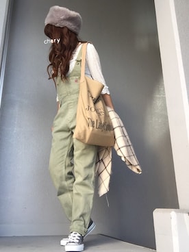 「TODAYFUL（トゥデイフル）のVintageトートバッグ（トートバッグ）」を使った、cheryさん（レディース・156cm）の秋コーディネート