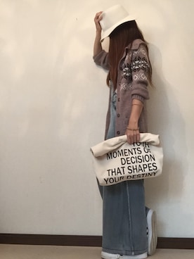 「AVAN LILY（アヴァンリリィ）のアイテム（オールインワン・サロペット）」を使った、cheryさん（レディース・156cm）の秋コーディネート