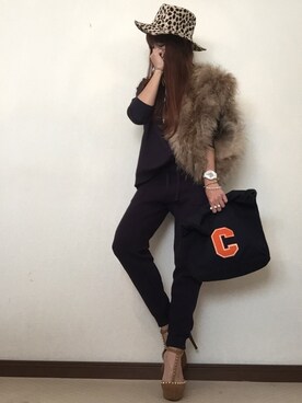 「ニットセットアップ」｜「アイテム（その他）」を使った、cheryさん（レディース・156cm）の秋コーディネート