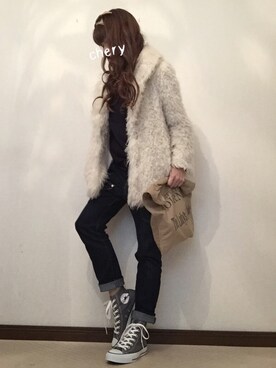 「TODAYFUL（トゥデイフル）のVintageトートバッグ（トートバッグ）」を使った、cheryさん（レディース・156cm）の秋コーディネート
