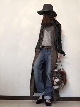 「PLST（プラステ）のアイテム（シャツワンピース）」を使った、cheryさん（レディース・156cm）の冬コーディネート
