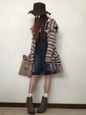 「TODAYFUL（トゥデイフル）のVintageトートバッグ（トートバッグ）」を使った、cheryさん（レディース・156cm）の秋コーディネート