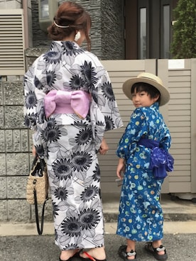 「niko and...（ニコアンド）のオリジナル ミニラインテープカゴバッグ【niko and...】（かごバッグ）」を使った、cheryさん（レディース・156cm）の夏コーディネート