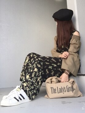 「TODAYFUL（トゥデイフル）のVintageトートバッグ（トートバッグ）」を使った、cheryさん（レディース・156cm）の秋コーディネート