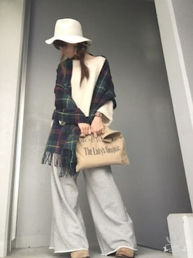 「TODAYFUL（トゥデイフル）のVintageトートバッグ（トートバッグ）」を使った、cheryさん（レディース・156cm）の秋コーディネート