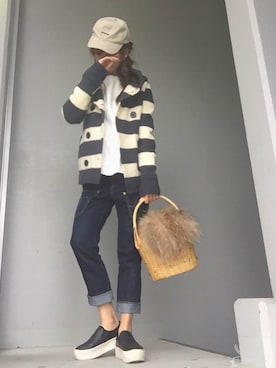 「ボーイッシュ」｜「アイテム（ピーコート）」を使った、cheryさん（レディース・156cm）の秋コーディネート