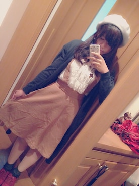 「tiptop」｜「アイテム（バックパック/リュック）」を使った、うにょぴさん（レディース・157cm）の秋コーディネート