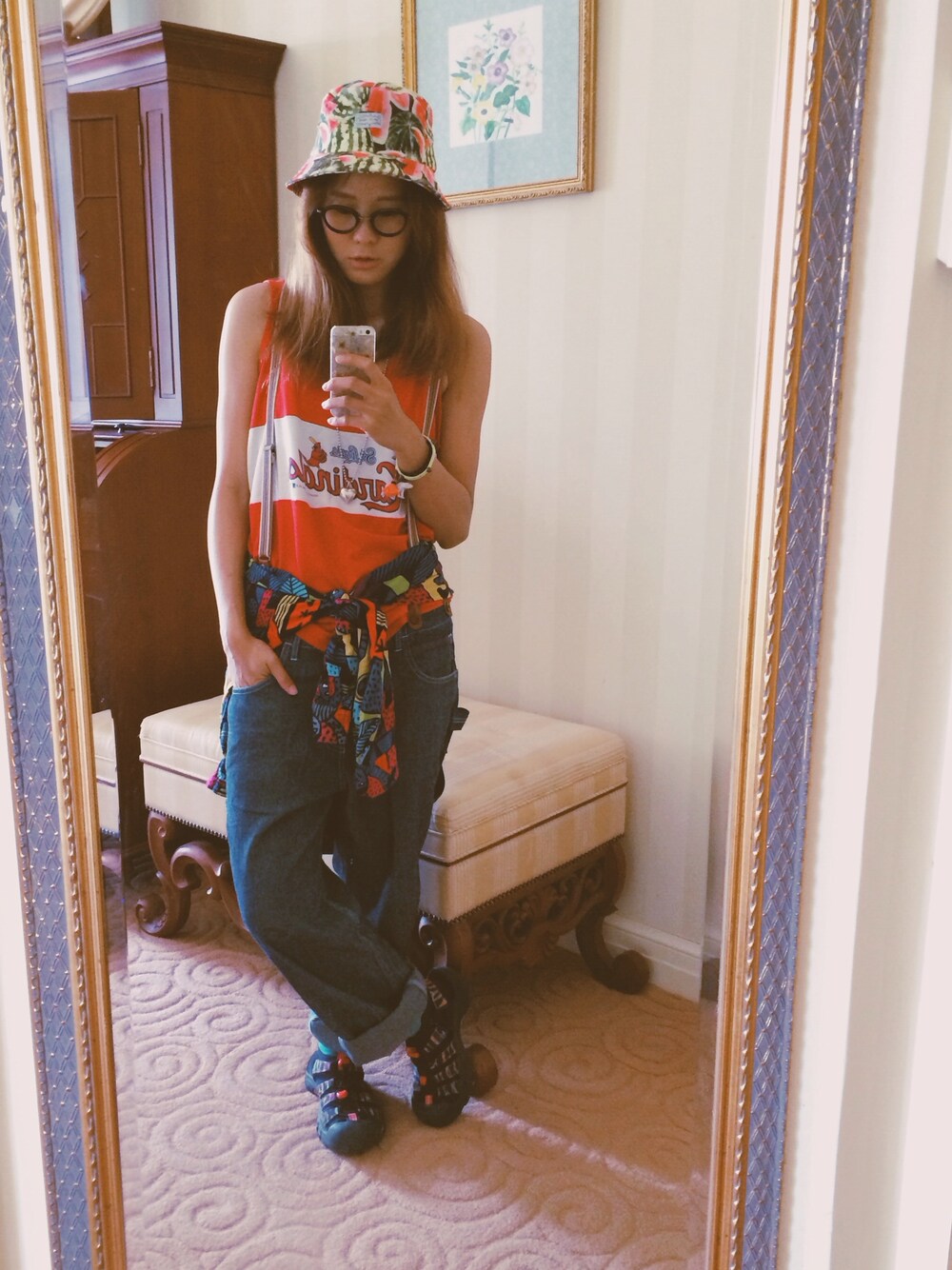 「sheepdeskstyle、古着」｜「KEENのKEEN Newport H2 WOMEN（サンダル、その他）」を使った、yoyeung さん（レディース・165cm）の秋コーディネートの1枚目の写真