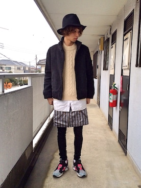 「FACETASM（ファセッタズム）のアイテム（その他）」を使った、hiroki-t7さん（メンズ・172cm）の冬コーディネート