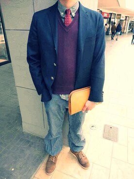 「URBAN RESEARCH（アーバンリサーチ）のアイテム（ネクタイ）」を使った、はやぼっくりさん（メンズ・170cm）の春コーディネート