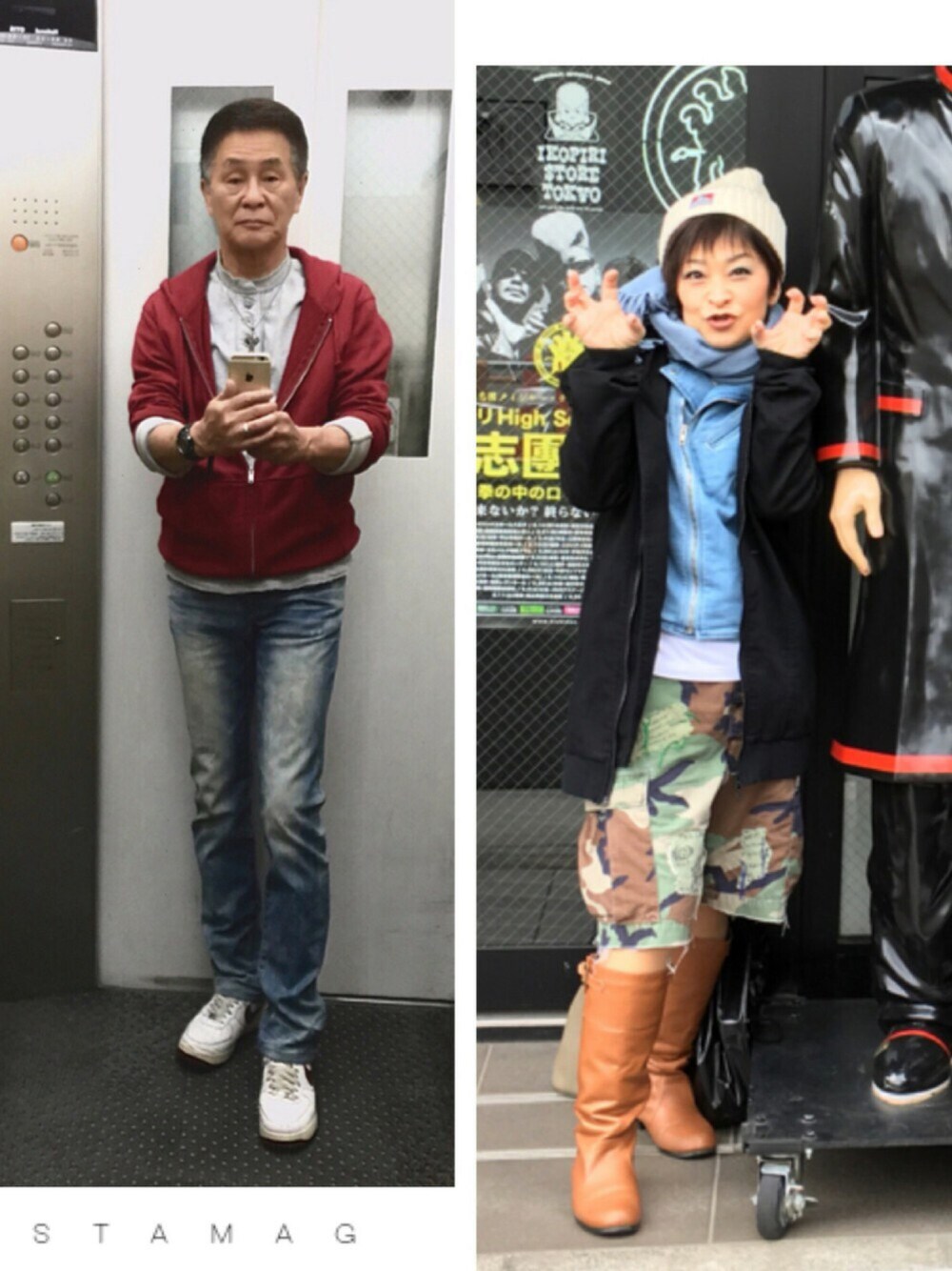 「氣志團グッズ、コンバース オールスター、氣志團オフィシャルショプにて」｜「LUCAのアイテム（ライダースジャケット、ブルー系）」を使った、K-Kenji⚾️さん（メンズ・174cm）の春コーディネートの1枚目の写真