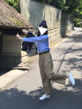 「無印良品（ムジルシリョウヒン）のアイテム（その他アウター）」を使った、micさん（レディース・162cm）の春コーディネート