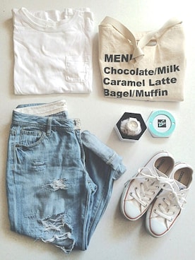 「CONVERSE（コンバース）のconverse（コンバース） ALL STAR OX（オールスターOX）（スニーカー）」を使った、Nさん（レディース・153cm）の夏コーディネート