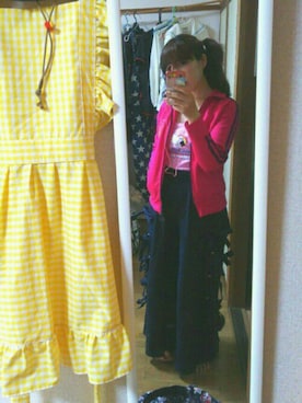 「アイテム（ジャージ、レッド系）」を使った、ちゃんりほさん（レディース・158cm）の夏コーディネート