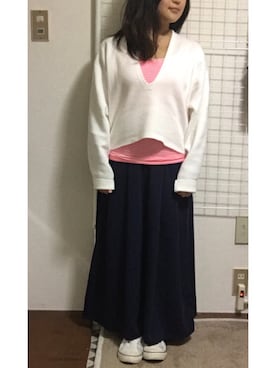 「おちびさん」｜「アイテム（スラックス）」を使った、T.anna.Hさん（レディース・146cm）の春コーディネート