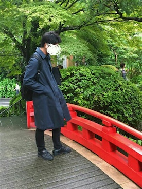 「EN ROUTE（アンルート）のアイテム（バッグ）」を使った、b-yanさん（メンズ・177cm）の秋コーディネート