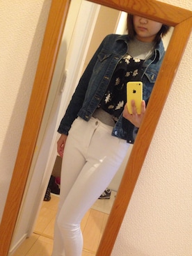 「INGNI（イング）のアイテム（デニムジャケット、ブルー系）」を使った、Charoさん（レディース・170cm）の春コーディネート