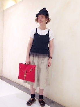 「フェルトキャップ」｜gucci＊.°・さん（レディース・160cm）の夏コーディネート
