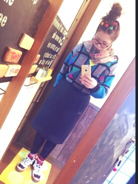 「VINTAGE（ヴィンテージ）のアイテム（バレッタ/ヘアクリップ）」を使った、みつばち あ-ゃ。さん（レディース・163cm）の冬コーディネート