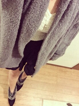 「AZUL by moussy（アズールバイマウジー）のアイテム（ジャケット/アウター、グレー系）」を使った、nalu0325さん（レディース・160cm）の冬コーディネート
