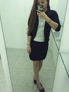 「AZUL by moussy（アズールバイマウジー）のアイテム（スカート、ブラック系）」を使った、nalu0325さん（レディース・160cm）の冬コーディネート