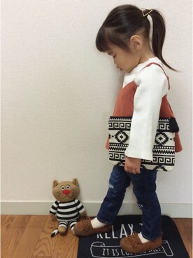 「三角」｜as-pさん（キッズ・80cm）の秋コーディネート