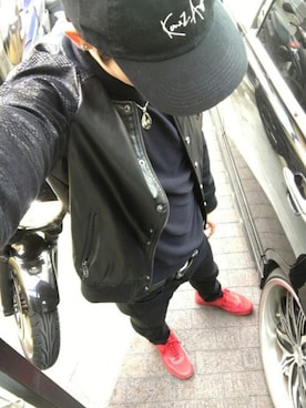 「PHILIPP PLEIN（フィリッププレイン）のアイテム（ジャケット/アウター）」を使った、Ke-jiさん（メンズ・171cm）の冬コーディネート