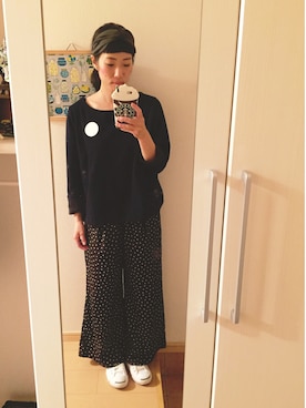 「アイテム（ブローチ/コサージュ、ホワイト系）」を使った、asamiiixさん（レディース・157cm）の秋コーディネート