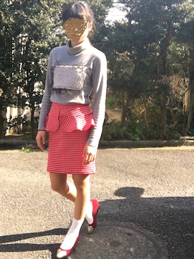 「ぺプラム」｜「アイテム（デニムジャケット）」を使った、MNMさん（レディース・154cm）の冬コーディネート
