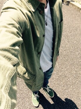 「GLOBAL WORK（グローバルワーク）のアイテム（カバーオール）」を使った、shochiさん（メンズ・173cm）の春コーディネート