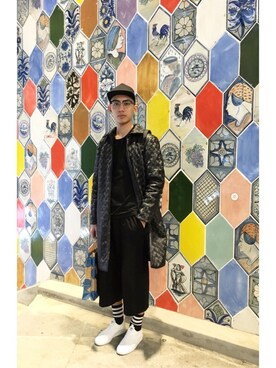 「PULL&BEAR（プルアンドベア）のアイテム（キャップ）」を使った、H.S.U.A.Nさん（メンズ・168cm）の夏コーディネート