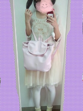「WC（ダブル シー）のアイテム（バックパック/リュック）」を使った、harさん（レディース・154cm）の春コーディネート
