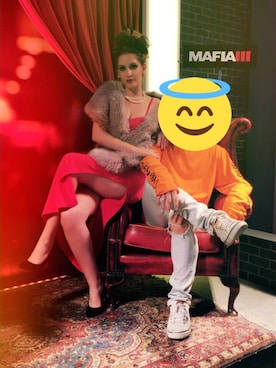 「VETEMENTS（ヴェトモン）のアイテム（トップス、オレンジ系）」を使った、ryoさん（メンズ）の秋コーディネート