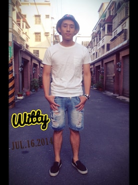 「素T」｜陳亮亮さん（メンズ・175cm）の夏コーディネート