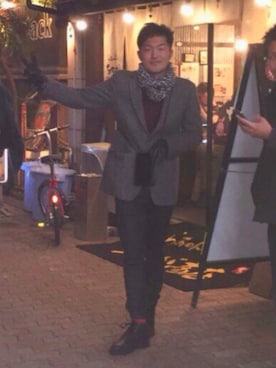 「HERMES（エルメス）のアイテム（バッグ、ブラック系）」を使った、Hamamoto Keitaさん（メンズ・180cm）の冬コーディネート