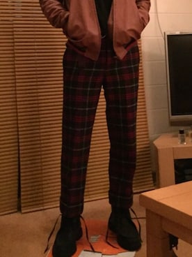 「Band of Outsiders（バンドオブアウトサイダーズ）のアイテム（ジャケット/アウター、ブラウン系）」を使った、Hamamoto Keitaさん（メンズ・180cm）の冬コーディネート