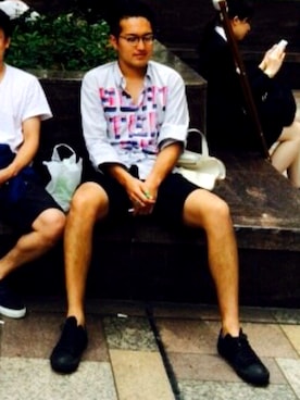 「DRIES VAN NOTEN（ドリスヴァンノッテン）のアイテム（シャツ/ブラウス、ホワイト系）」を使った、Hamamoto Keitaさん（メンズ・180cm）の冬コーディネート