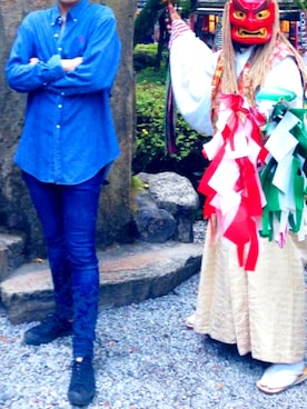 「POLO RALPH LAUREN（ポロ ラルフ ローレン）のアイテム（トップス、ブルー系）」を使った、Hamamoto Keitaさん（メンズ・180cm）の冬コーディネート