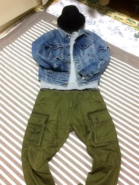 「Alpha Industries（アルファインダストリーズ）のアイテム（トップス）」を使った、Ryotaさん（メンズ・169cm）の秋コーディネート