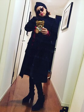 「Max Mara（マックスマーラ）のアイテム（チェスターコート）」を使った、かみせみわさん（レディース・162cm）の冬コーディネート