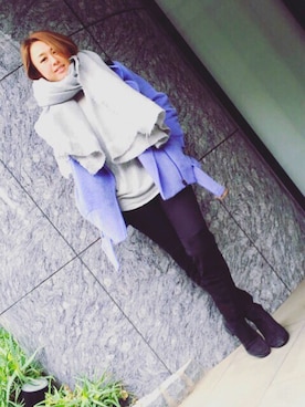 「CRY.（クライ）のアイテム（ジャケット/アウター）」を使った、かみせみわさん（レディース・162cm）の冬コーディネート