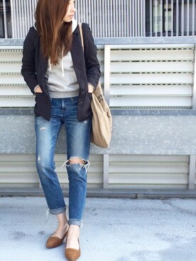 「TODAYFUL（トゥデイフル）のVintageトートバッグ（トートバッグ）」を使った、kk_kkさん（レディース・160cm）の冬コーディネート