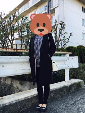 「スナイデル」｜「アイテム（チェスターコート）」を使った、minaさん（レディース・166cm）の秋コーディネート