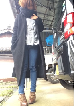 「SPIRALGIRL（スパイラルガール）のアイテム（ブーティ）」を使った、azuさん（レディース・154cm）の冬コーディネート