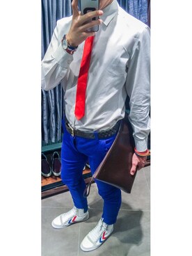 「G2000 （ジートゥサウザンド）のアイテム（トップス）」を使った、Ryan 진치원 さん（メンズ・170cm）の秋コーディネート